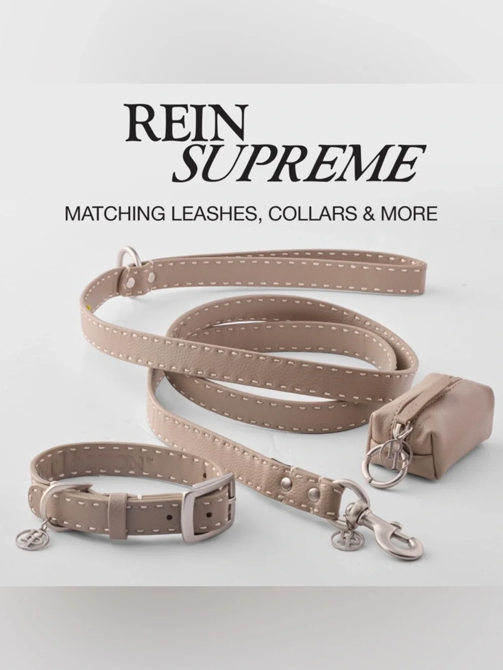 Pet Passion Links - The Saddle Stitch Vegan Leather Chain Dog Leash S, M, L Dogs